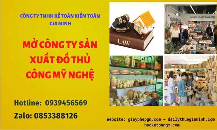 Mở công ty xuất khẩu đồ thủ công mỹ nghệ tại Thành Phố Huế