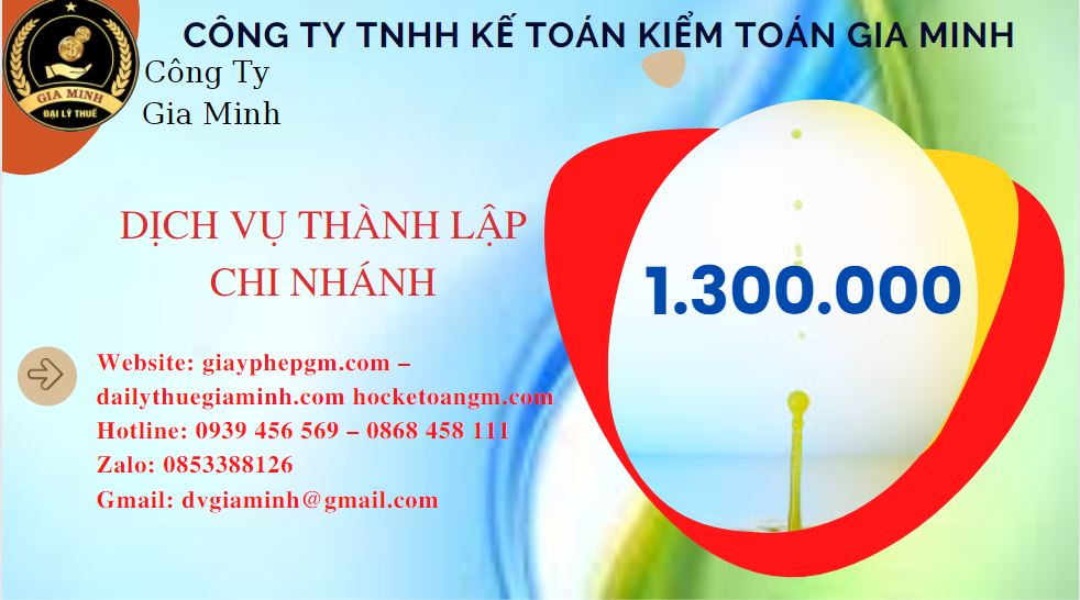 Thành lập chi nhánh công ty giá rẻ tại Bạc Liêu