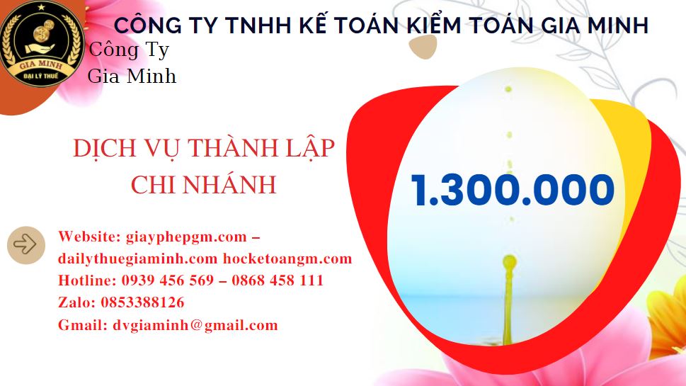 Thành lập chi nhánh công ty giá rẻ tại Bình Định