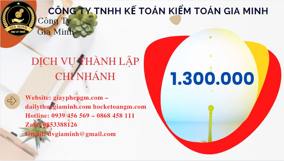 Thành lập chi nhánh công ty giá rẻ tại Cà Mau