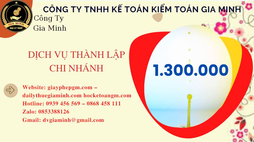 Thành lập chi nhánh công ty giá rẻ tại Huyện Bình Lục