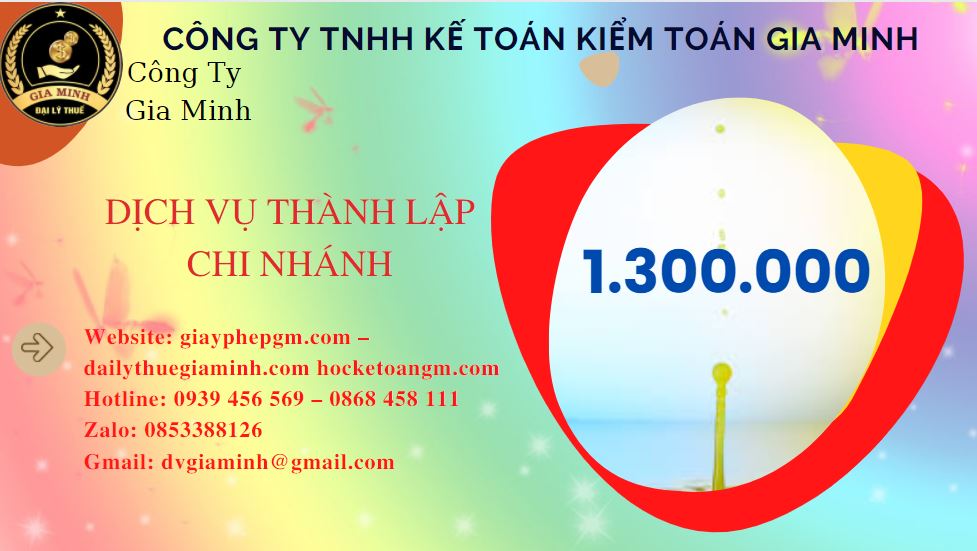 Thành lập chi nhánh công ty giá rẻ tại Huyện Củ Chi