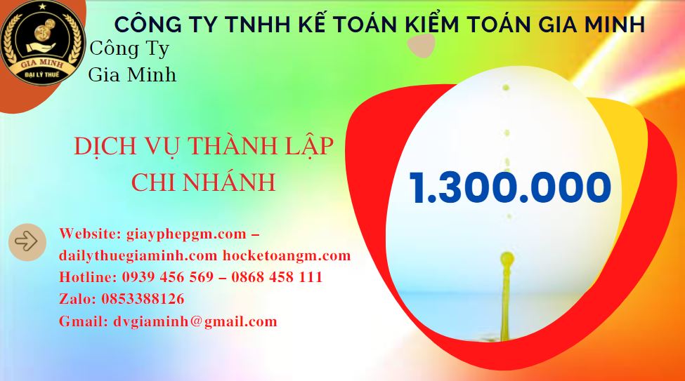 Thành lập chi nhánh công ty giá rẻ tại Huyện Thạch Thất
