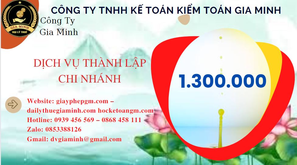 Thành lập chi nhánh công ty giá rẻ tại Thành Phố Hà Nội