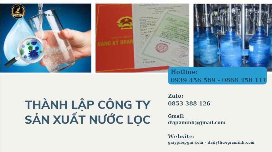Thành lập doanh nghiệp nước lọc