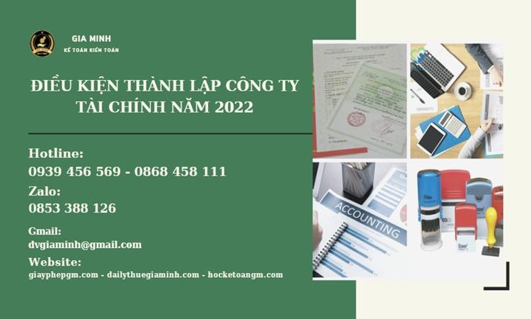  Thành lập doanh nghiệp tài chính năm 2022