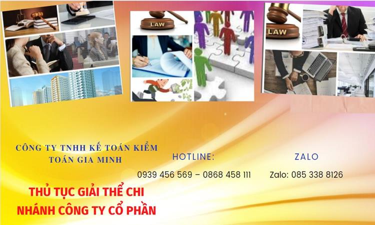  Thủ tục giải thể chi nhánh công ty cổ phần tại Huyện Hóc Môn