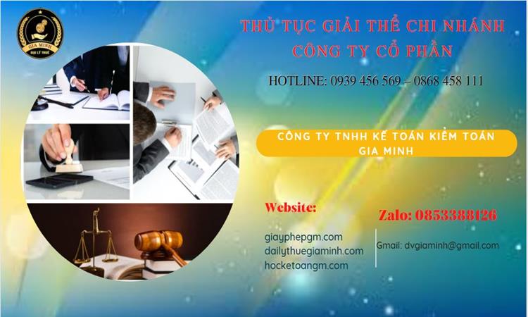 Thủ tục giải thể chi nhánh công ty cổ phần tại Huyện Kim Bảng