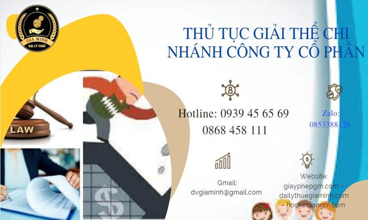Thủ tục giải thể chi nhánh công ty cổ phần tại Huyện Quốc Oai