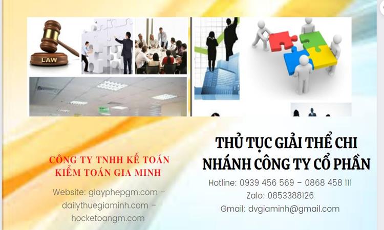  Thủ tục giải thể chi nhánh công ty cổ phần tại Huyện Thới Lai