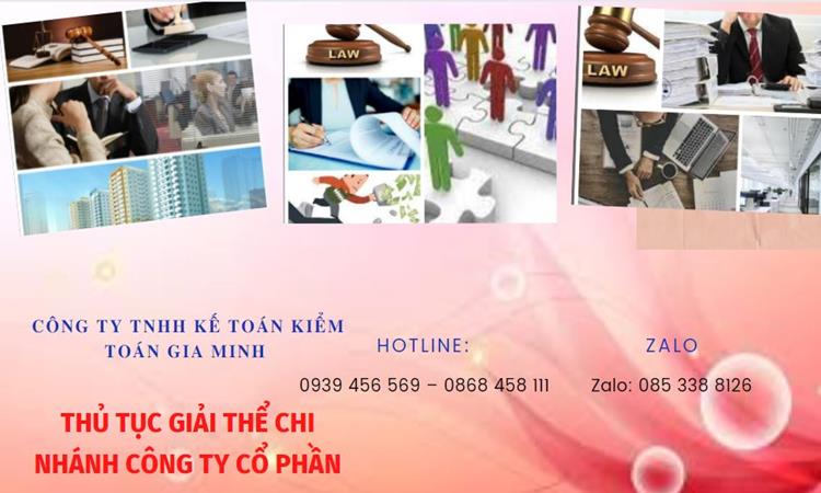  Thủ tục giải thể chi nhánh công ty cổ phần tại Huyện Tiên Lữ