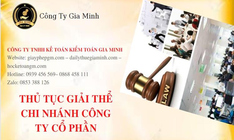 Thủ tục giải thể chi nhánh công ty cổ phần tại Huyện Vĩnh Thạnh