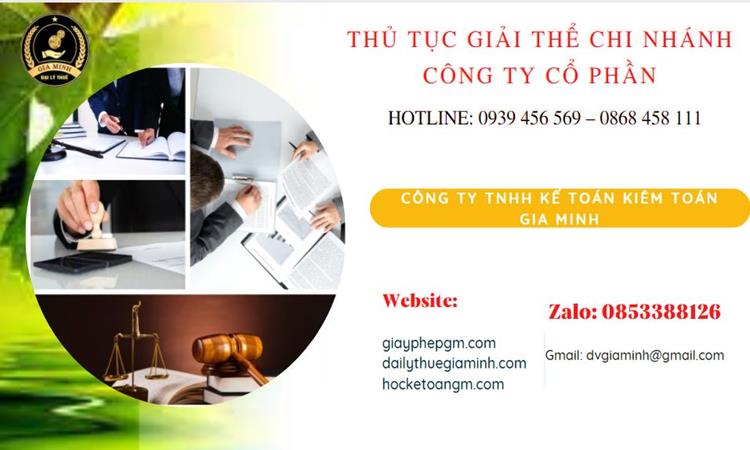 Thủ tục giải thể chi nhánh công ty cổ phần tại Quận Cầu Giấy