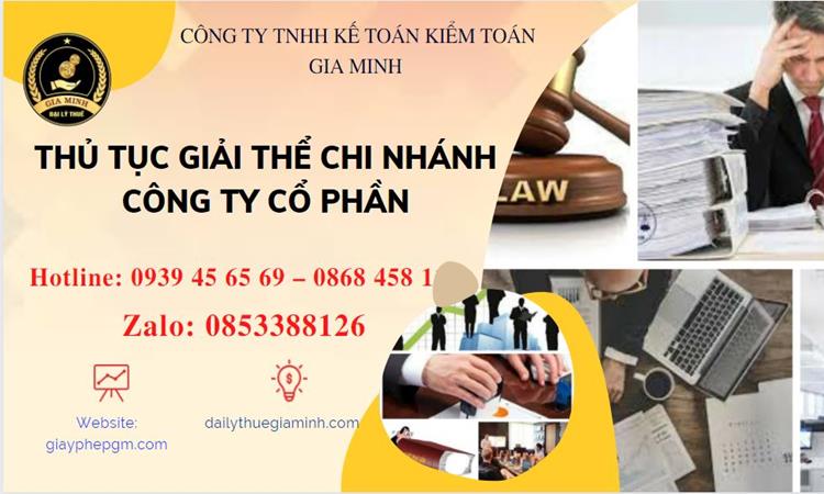 Thủ tục giải thể chi nhánh công ty cổ phần tại Quận Long Biên