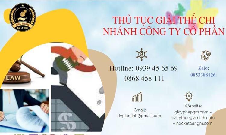 Thủ tục giải thể chi nhánh công ty cổ phần tại Quận Nam Từ Liêm