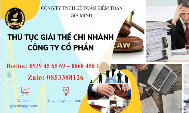 Thủ tục giải thể chi nhánh công ty cổ phần tại Thị Xã Mỹ Hào