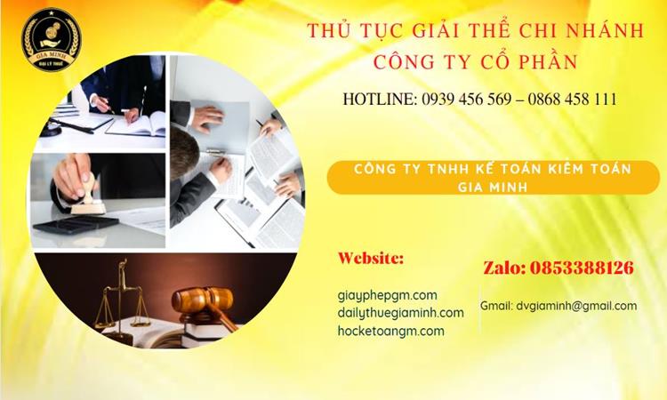 Thủ tục giải thể chi nhánh công ty cổ phần tại Thừa Thiên Huế