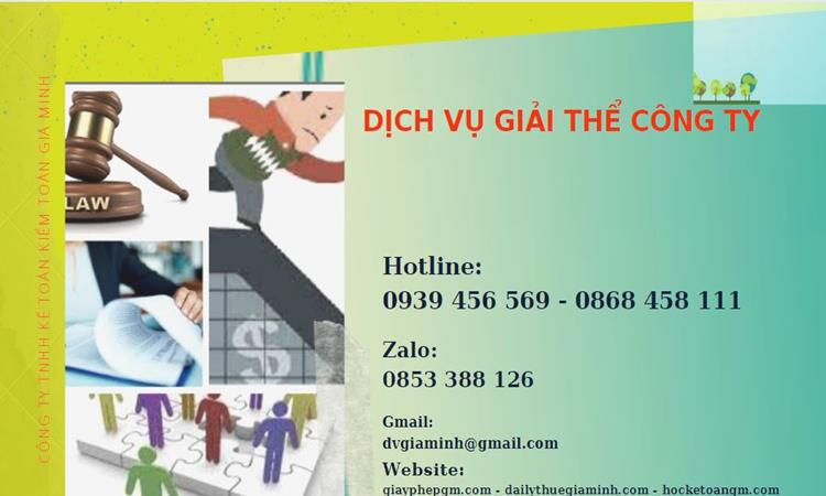 Thủ tục giải thể công ty tại Điện Biên trọn gói uy tín