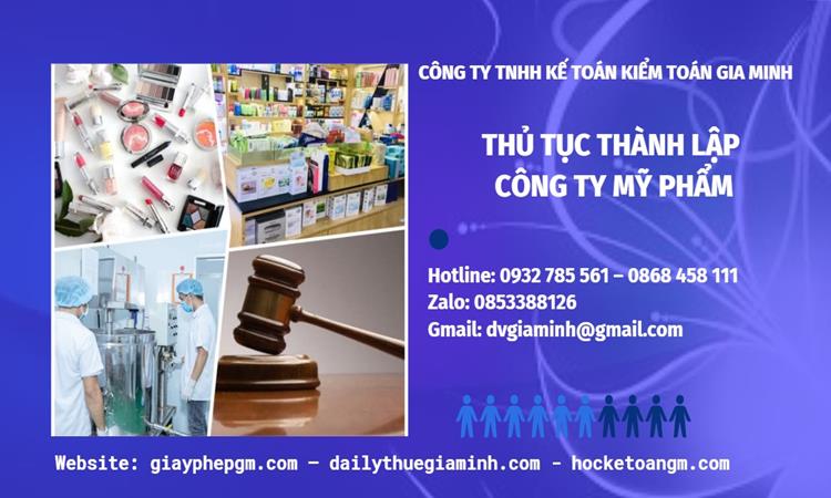 Thủ tục thành lập công ty mỹ phẩm tại Cà Mau