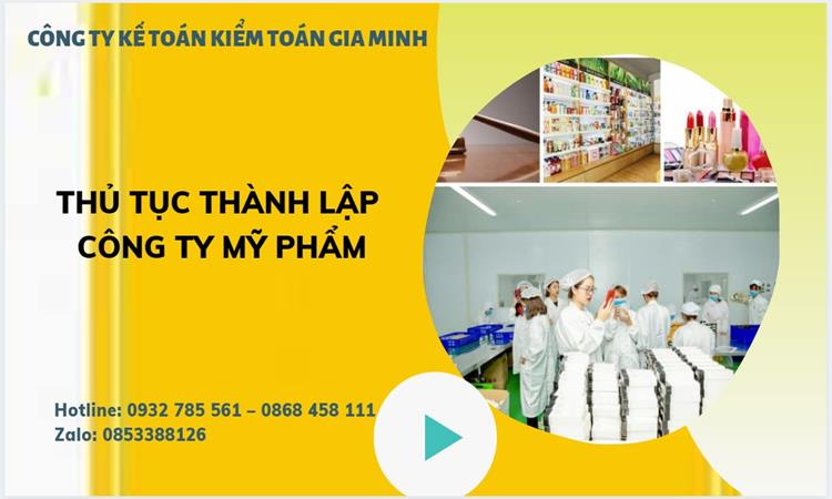 Thủ tục thành lập công ty mỹ phẩm tại Huyện Phù Cừ