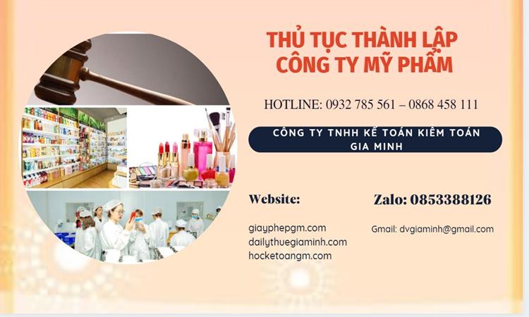Thủ tục thành lập công ty mỹ phẩm tại Kiên Giang
