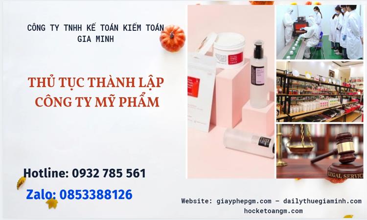 Thủ tục thành lập công ty mỹ phẩm tại Nghệ An
