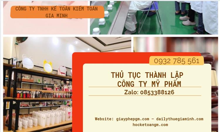 Thủ tục thành lập công ty mỹ phẩm tại Sơn La