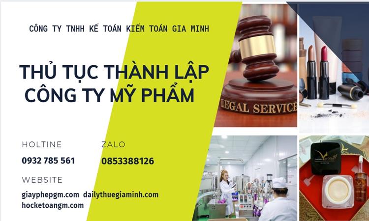 Thủ tục thành lập công ty mỹ phẩm tại Thái Bình