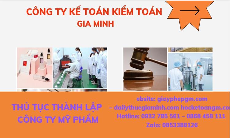 Thủ tục thành lập công ty mỹ phẩm tại Thành Phố Huế