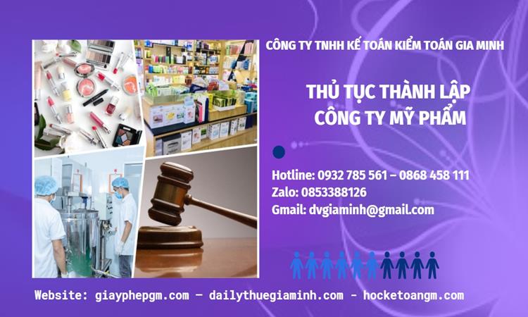 Thủ tục thành lập công ty mỹ phẩm tại Trà Vinh
