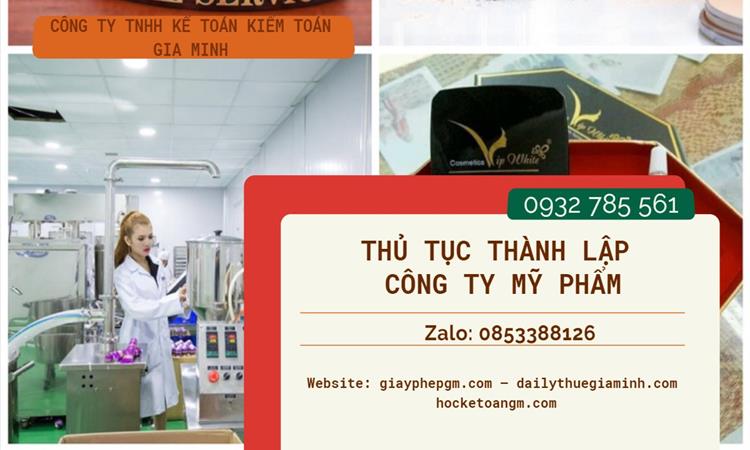 Thủ tục thành lập công ty mỹ phẩm tại TT Huế