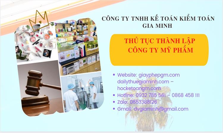 Thủ tục thành lập công ty mỹ phẩm tại Tuyên Quang