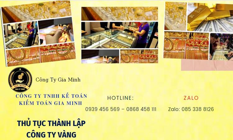 Thủ tục thành lập công ty vàng bạc Huyện Hóc Môn 