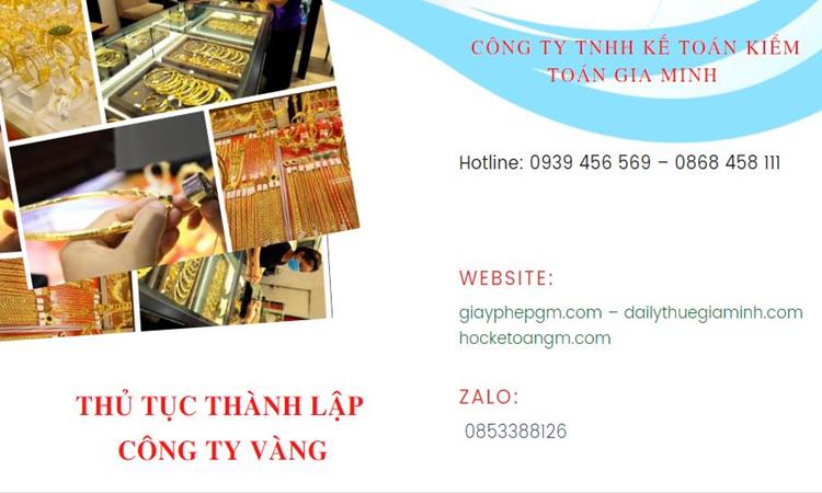 Thủ tục thành lập công ty vàng bạc Huyện Phú Xuyên 