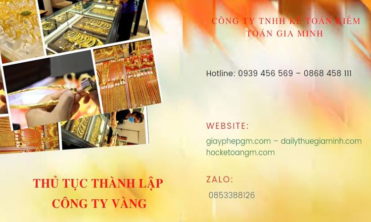 Thủ tục thành lập công ty vàng bạc Huyện Quốc Oai 