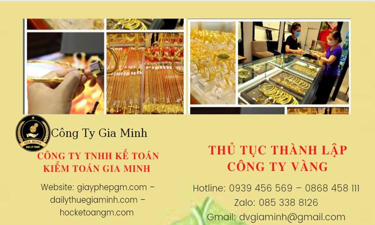 Thủ tục thành lập công ty vàng bạc Huyện Thới Lai 