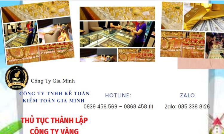 Thủ tục thành lập công ty vàng bạc Huyện Tiên Lữ 