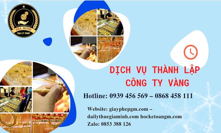 Thủ tục thành lập công ty vàng bạc ở Thành Phố Huế