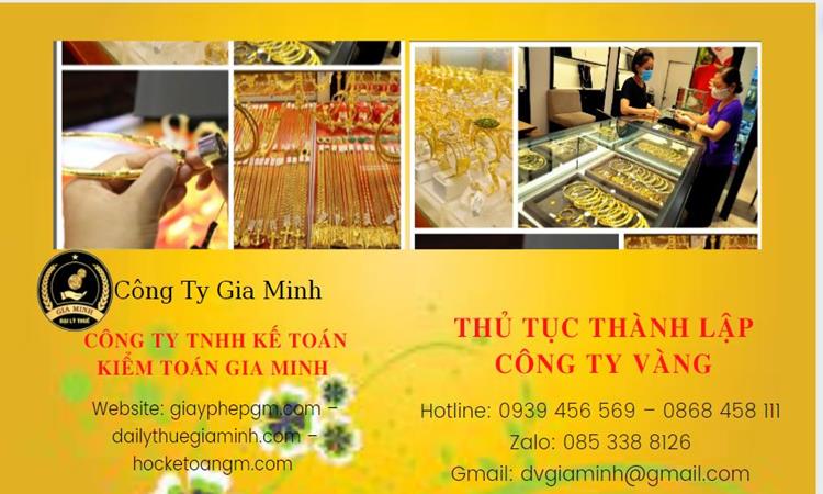 Thủ tục thành lập công ty vàng bạc Quận Bắc Từ Liêm 