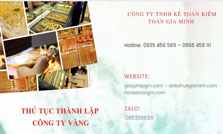 Thủ tục thành lập công ty vàng bạc Quận Hoàng Mai 