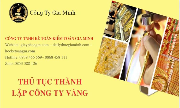 Thủ tục thành lập công ty vàng bạc Quận Ninh Kiều 