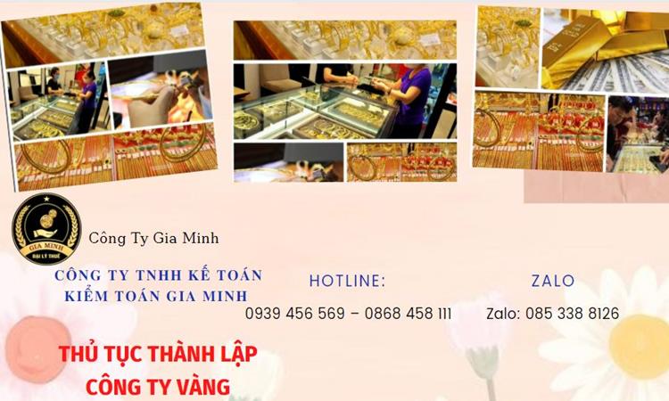 Thủ tục thành lập công ty vàng bạc Quận Thốt Nốt 