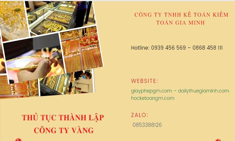 Thủ tục thành lập công ty vàng bạc Sơn La 