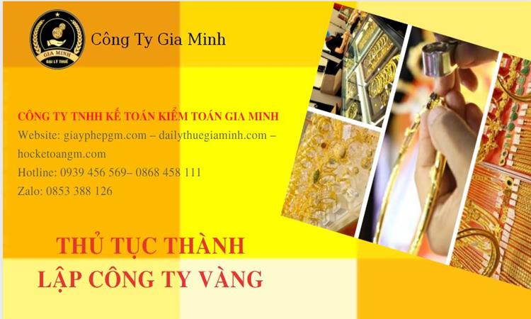 Thủ tục thành lập công ty vàng bạc Thành Phố Hồ Chí Minh 