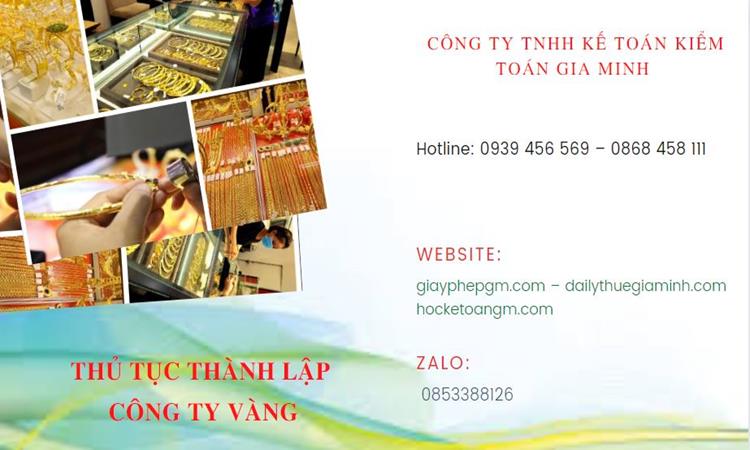 Thủ tục thành lập công ty vàng bạc TP Hải Phòng 