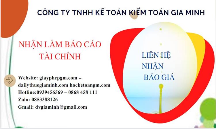 NHẬN LÀM BÁO CÁO TÀI CHÍNH GIÁ RẺ TẠI KHÁNH HÒA 5 Thủ tục mở công ty dịch vụ bảo vệ tại Quận Thốt Nốt Thuê dịch vụ báo cáo tài chính cuối năm tại Khánh Hòa