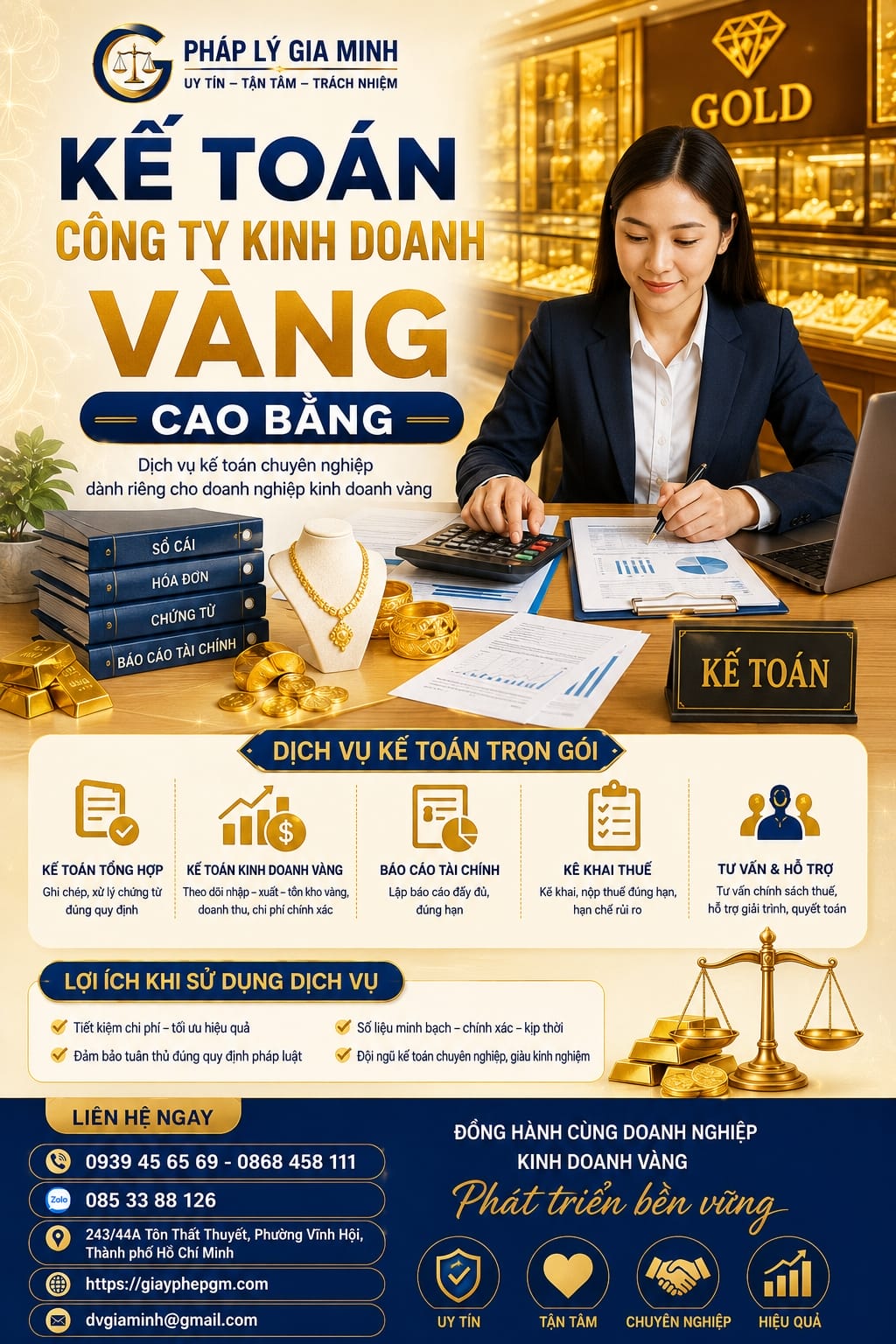 Dịch vụ thành lập công ty vàng bạc ở Cao Bằng uy tín, nhanh chóng 13 Kế toán công ty kinh doanh vàng Cao Bằng