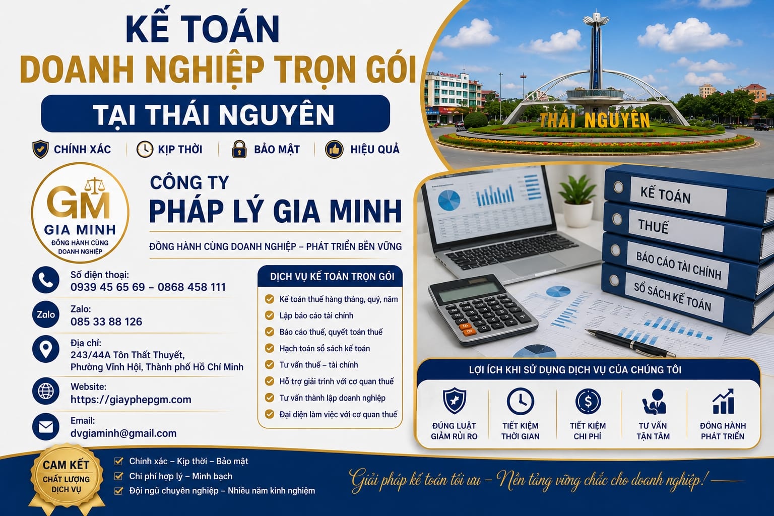 Kế toán doanh nghiệp trọn gói Thái Nguyên