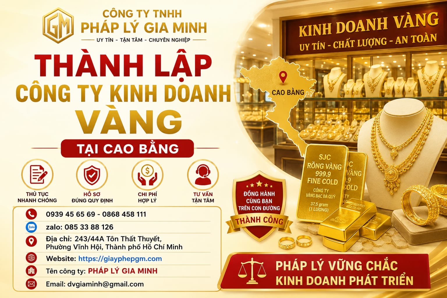 Dịch vụ thành lập công ty vàng bạc ở Cao Bằng uy tín, nhanh chóng 8 Thành lập công ty kinh doanh vàng tại Cao Bằng