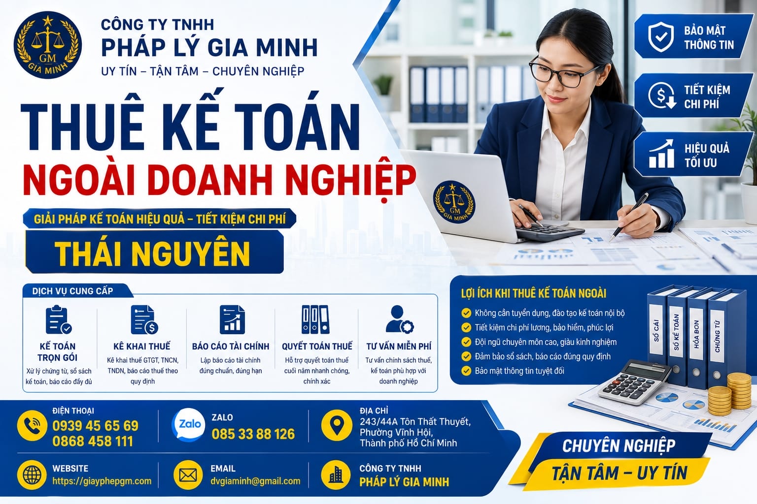 Thuê kế toán ngoài doanh nghiệp Thái Nguyên